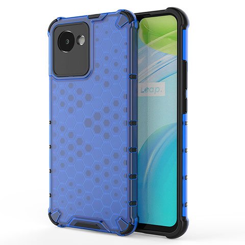 Custodia Silicone Trasparente Laterale 360 Gradi Cover AM3 per Realme C30 Blu