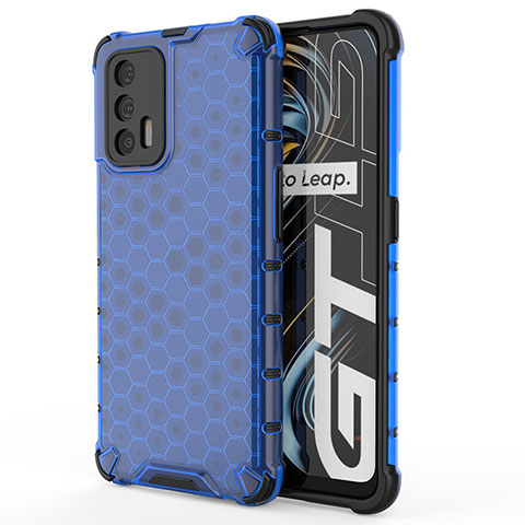 Custodia Silicone Trasparente Laterale 360 Gradi Cover AM3 per Realme GT Master 5G Blu