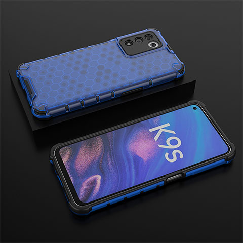 Custodia Silicone Trasparente Laterale 360 Gradi Cover AM3 per Realme Q3s 5G Blu