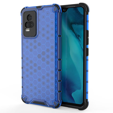 Custodia Silicone Trasparente Laterale 360 Gradi Cover AM3 per Vivo V21e 4G Blu