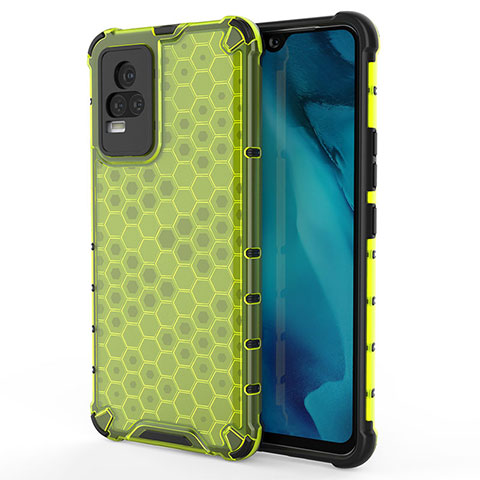 Custodia Silicone Trasparente Laterale 360 Gradi Cover AM3 per Vivo V21e 4G Verde