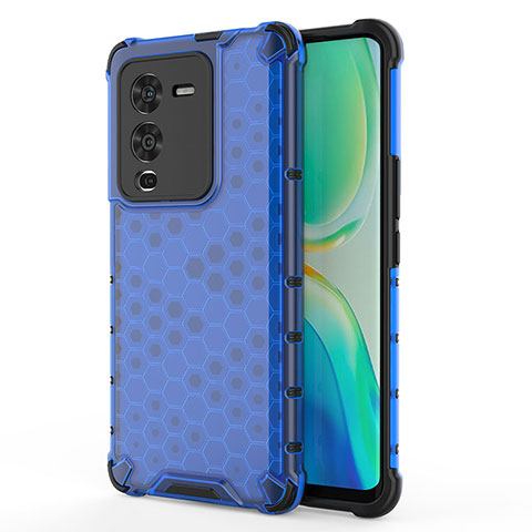 Custodia Silicone Trasparente Laterale 360 Gradi Cover AM3 per Vivo V25 Pro 5G Blu