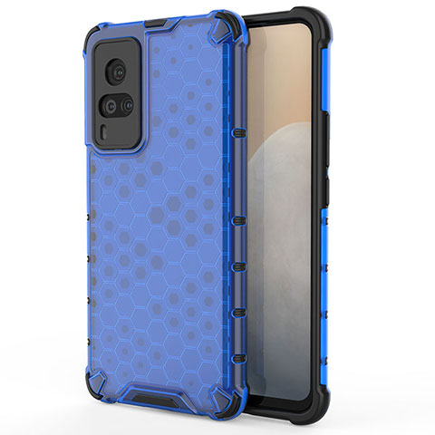 Custodia Silicone Trasparente Laterale 360 Gradi Cover AM3 per Vivo X60 Pro 5G Blu