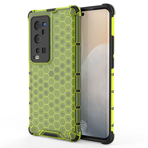 Custodia Silicone Trasparente Laterale 360 Gradi Cover AM3 per Vivo X60 Pro+ Plus 5G Verde