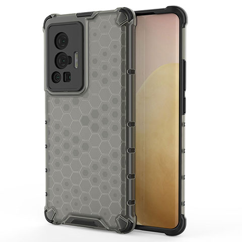 Custodia Silicone Trasparente Laterale 360 Gradi Cover AM3 per Vivo X70 Pro 5G Nero