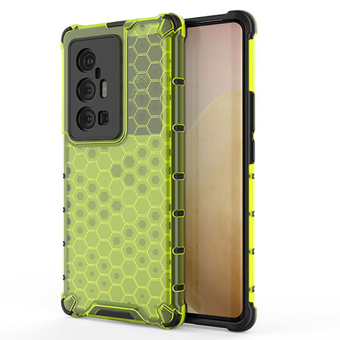 Custodia Silicone Trasparente Laterale 360 Gradi Cover AM3 per Vivo X70 Pro+ Plus 5G Verde