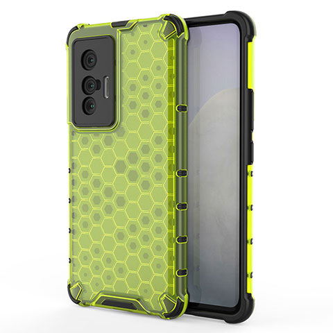 Custodia Silicone Trasparente Laterale 360 Gradi Cover AM3 per Vivo X70t Verde