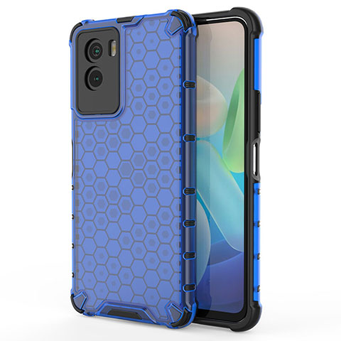 Custodia Silicone Trasparente Laterale 360 Gradi Cover AM3 per Vivo Y55s (2021) Blu