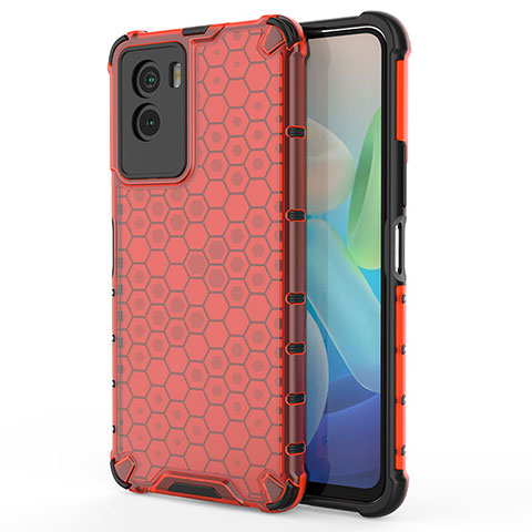 Custodia Silicone Trasparente Laterale 360 Gradi Cover AM3 per Vivo Y72t Rosso