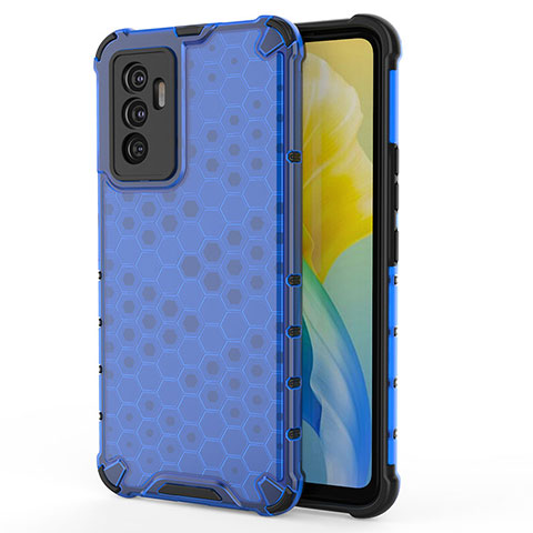 Custodia Silicone Trasparente Laterale 360 Gradi Cover AM3 per Vivo Y75 4G Blu