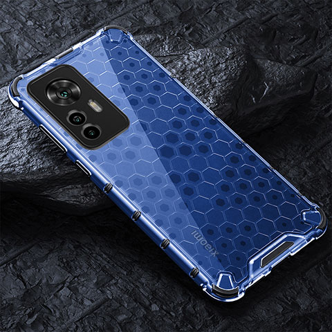 Custodia Silicone Trasparente Laterale 360 Gradi Cover AM3 per Xiaomi Redmi K50 Ultra 5G Blu