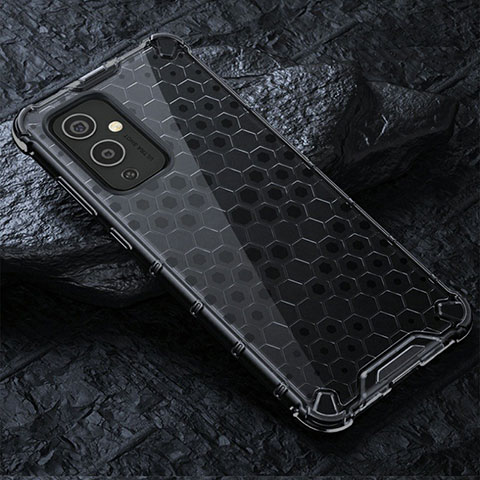 Custodia Silicone Trasparente Laterale 360 Gradi Cover AM4 per OnePlus 9 5G Nero