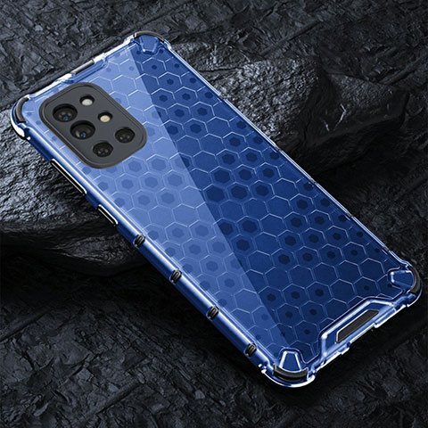 Custodia Silicone Trasparente Laterale 360 Gradi Cover AM4 per OnePlus 9R 5G Blu