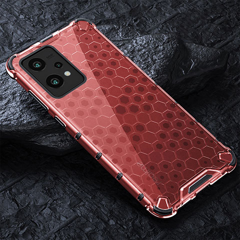 Custodia Silicone Trasparente Laterale 360 Gradi Cover AM4 per Realme Narzo 50 Pro 5G Rosso