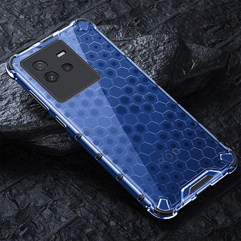 Custodia Silicone Trasparente Laterale 360 Gradi Cover AM4 per Vivo iQOO Neo6 SE 5G Blu