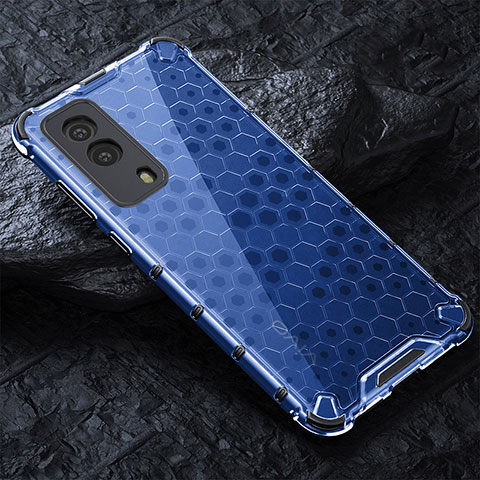 Custodia Silicone Trasparente Laterale 360 Gradi Cover AM4 per Vivo Y53s t2 Blu