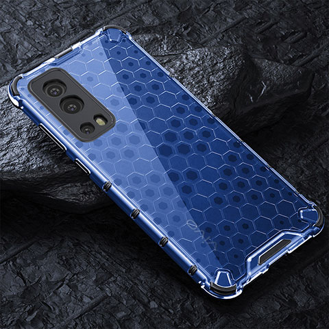 Custodia Silicone Trasparente Laterale 360 Gradi Cover AM4 per Vivo Y72 5G Blu