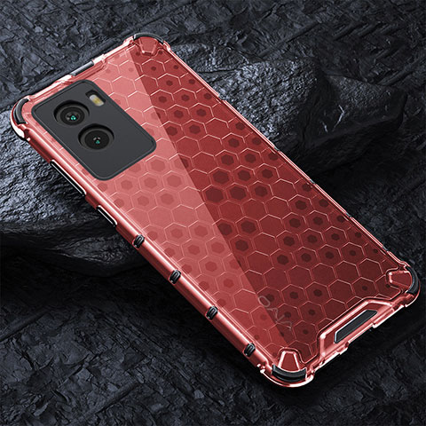 Custodia Silicone Trasparente Laterale 360 Gradi Cover AM4 per Vivo Y72t Rosso