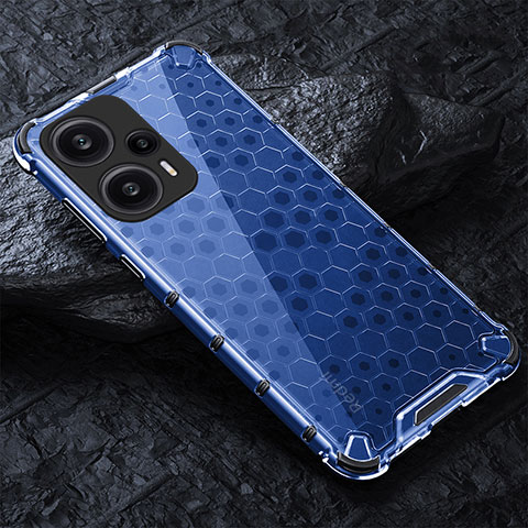 Custodia Silicone Trasparente Laterale 360 Gradi Cover AM4 per Xiaomi Redmi Note 12 Turbo 5G Blu