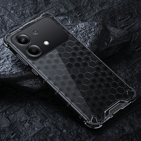 Custodia Silicone Trasparente Laterale 360 Gradi Cover AM4 per Xiaomi Redmi Note 13R Pro 5G Nero