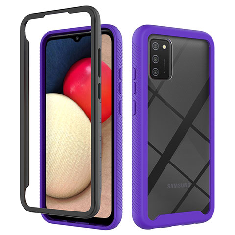 Custodia Silicone Trasparente Laterale 360 Gradi Cover JX1 per Samsung Galaxy A03s Viola