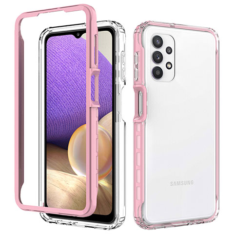 Custodia Silicone Trasparente Laterale 360 Gradi Cover JX1 per Samsung Galaxy A32 4G Rosa