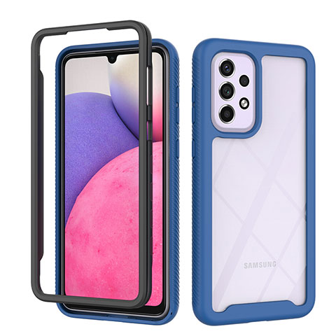 Custodia Silicone Trasparente Laterale 360 Gradi Cover JX1 per Samsung Galaxy A33 5G Blu