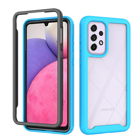 Custodia Silicone Trasparente Laterale 360 Gradi Cover JX1 per Samsung Galaxy A33 5G Cielo Blu