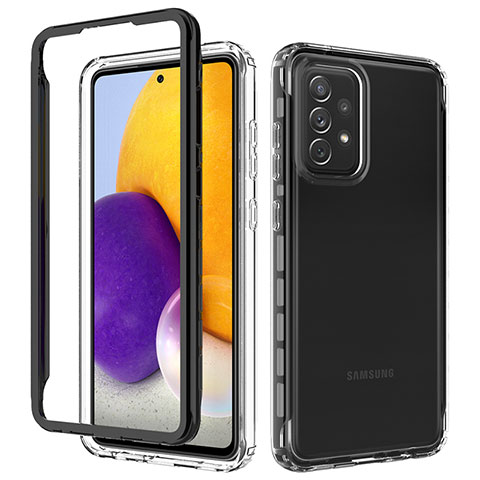 Custodia Silicone Trasparente Laterale 360 Gradi Cover JX1 per Samsung Galaxy A72 4G Nero