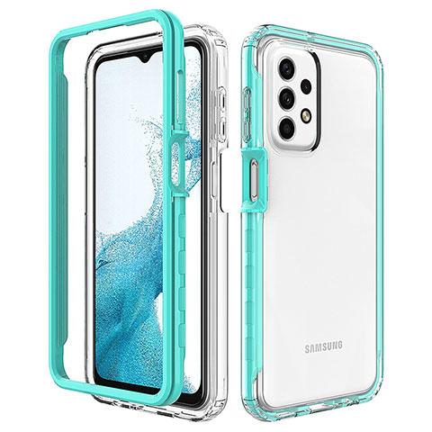 Custodia Silicone Trasparente Laterale 360 Gradi Cover JX2 per Samsung Galaxy A23 4G Cielo Blu