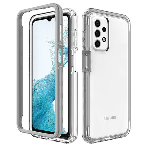 Custodia Silicone Trasparente Laterale 360 Gradi Cover JX2 per Samsung Galaxy A23 4G Grigio