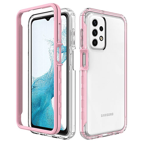 Custodia Silicone Trasparente Laterale 360 Gradi Cover JX2 per Samsung Galaxy A23 5G Rosa