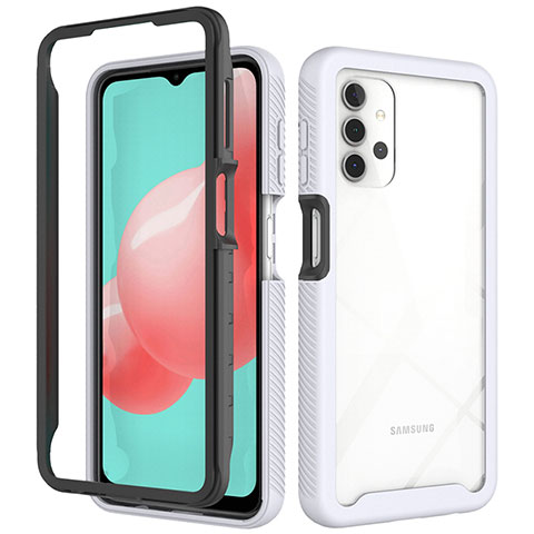 Custodia Silicone Trasparente Laterale 360 Gradi Cover JX2 per Samsung Galaxy A32 4G Bianco