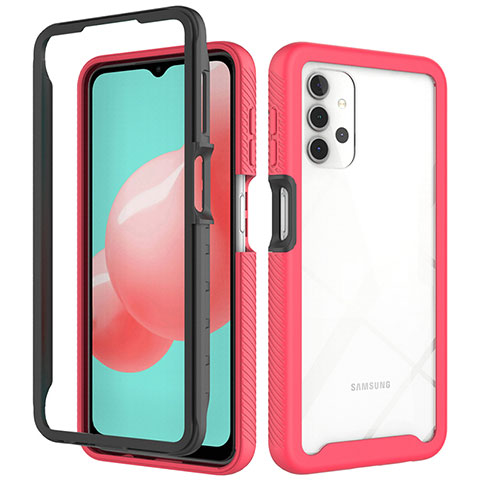 Custodia Silicone Trasparente Laterale 360 Gradi Cover JX2 per Samsung Galaxy A32 4G Rosa Caldo