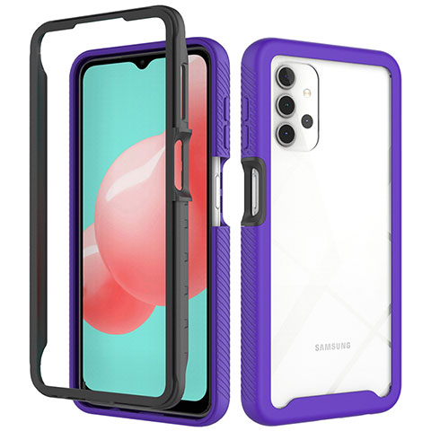 Custodia Silicone Trasparente Laterale 360 Gradi Cover JX2 per Samsung Galaxy A32 4G Viola