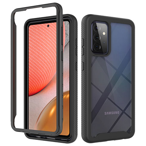 Custodia Silicone Trasparente Laterale 360 Gradi Cover JX2 per Samsung Galaxy A72 4G Nero