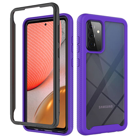 Custodia Silicone Trasparente Laterale 360 Gradi Cover JX2 per Samsung Galaxy A72 5G Viola