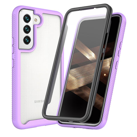 Custodia Silicone Trasparente Laterale 360 Gradi Cover M01 per Samsung Galaxy S24 Plus 5G Viola