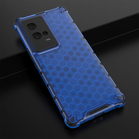 Custodia Silicone Trasparente Laterale 360 Gradi Cover M01 per Vivo iQOO 8 Pro 5G Blu