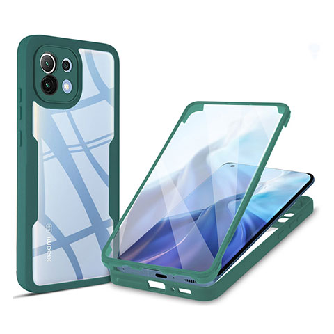 Custodia Silicone Trasparente Laterale 360 Gradi Cover M01 per Xiaomi Mi 11 5G Verde