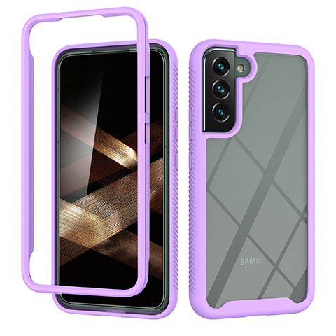 Custodia Silicone Trasparente Laterale 360 Gradi Cover M02 per Samsung Galaxy S24 Plus 5G Viola