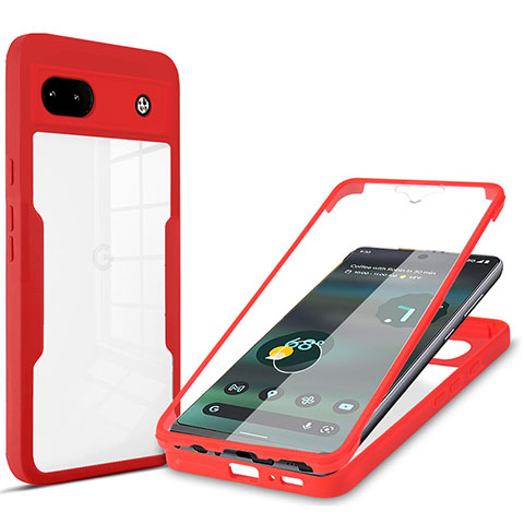 Custodia Silicone Trasparente Laterale 360 Gradi Cover MJ1 per Google Pixel 6a 5G Rosso