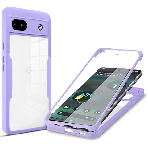 Custodia Silicone Trasparente Laterale 360 Gradi Cover MJ1 per Google Pixel 6a 5G Viola