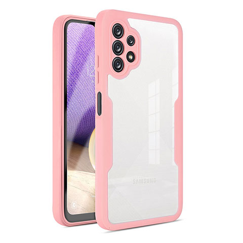 Custodia Silicone Trasparente Laterale 360 Gradi Cover MJ1 per Samsung Galaxy A32 5G Oro Rosa