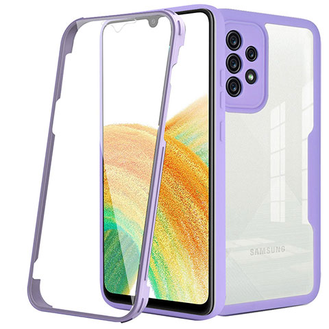 Custodia Silicone Trasparente Laterale 360 Gradi Cover MJ1 per Samsung Galaxy A33 5G Viola