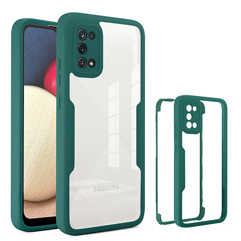 Custodia Silicone Trasparente Laterale 360 Gradi Cover MJ1 per Samsung Galaxy F02S SM-E025F Verde