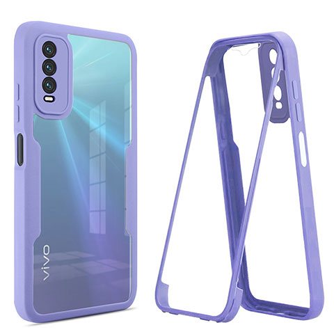 Custodia Silicone Trasparente Laterale 360 Gradi Cover MJ1 per Vivo Y11s Viola