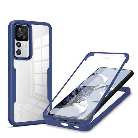 Custodia Silicone Trasparente Laterale 360 Gradi Cover MJ1 per Xiaomi Mi 12T 5G Blu