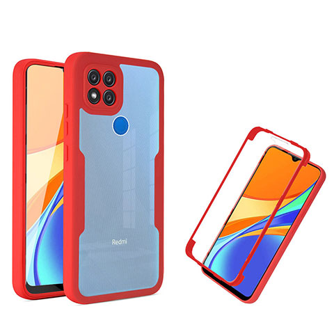 Custodia Silicone Trasparente Laterale 360 Gradi Cover MJ1 per Xiaomi POCO C31 Rosso