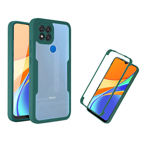 Custodia Silicone Trasparente Laterale 360 Gradi Cover MJ1 per Xiaomi Redmi 9C Verde